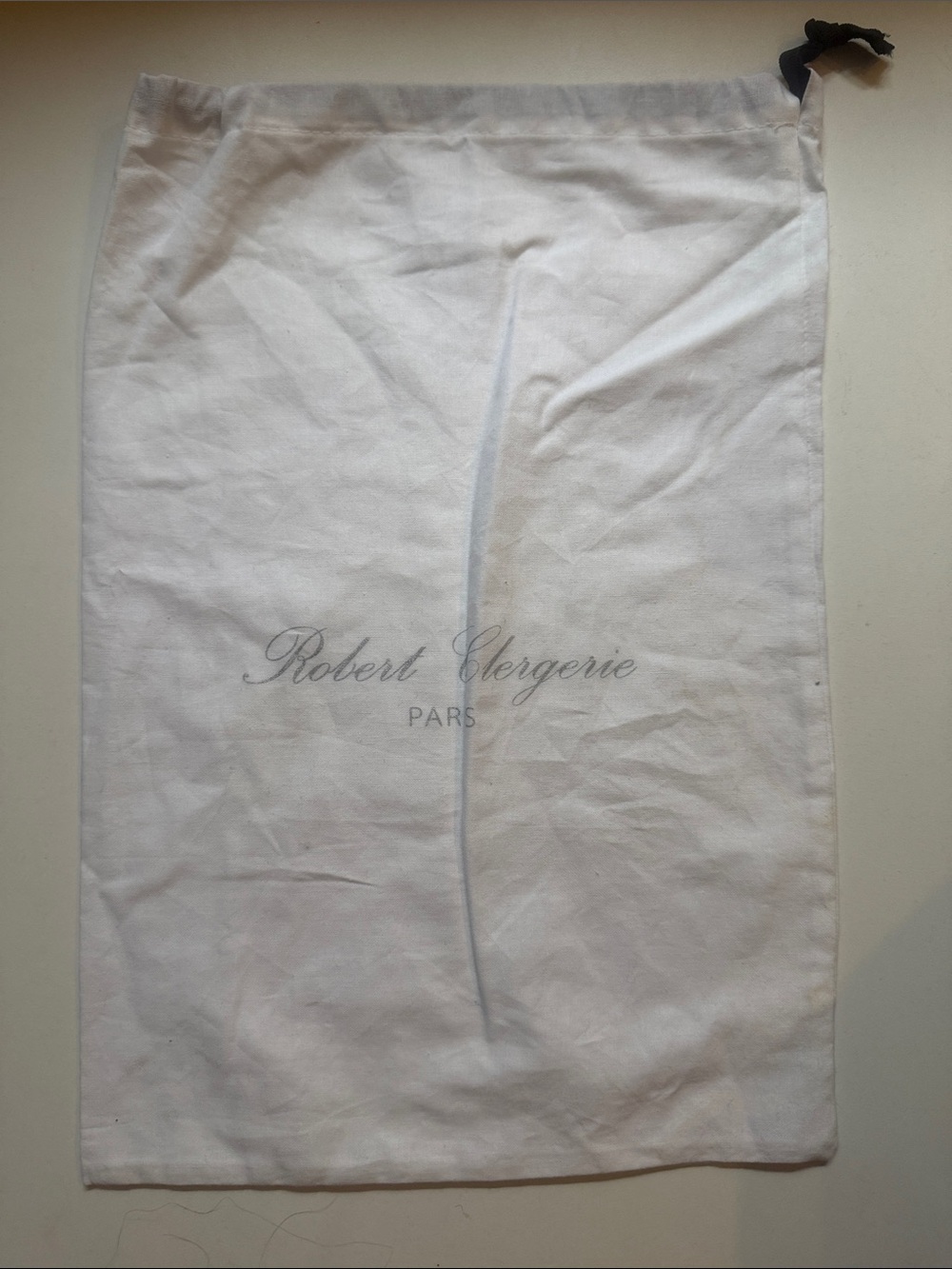 Robert Clergerie White Drawstring Travel Dust Bag